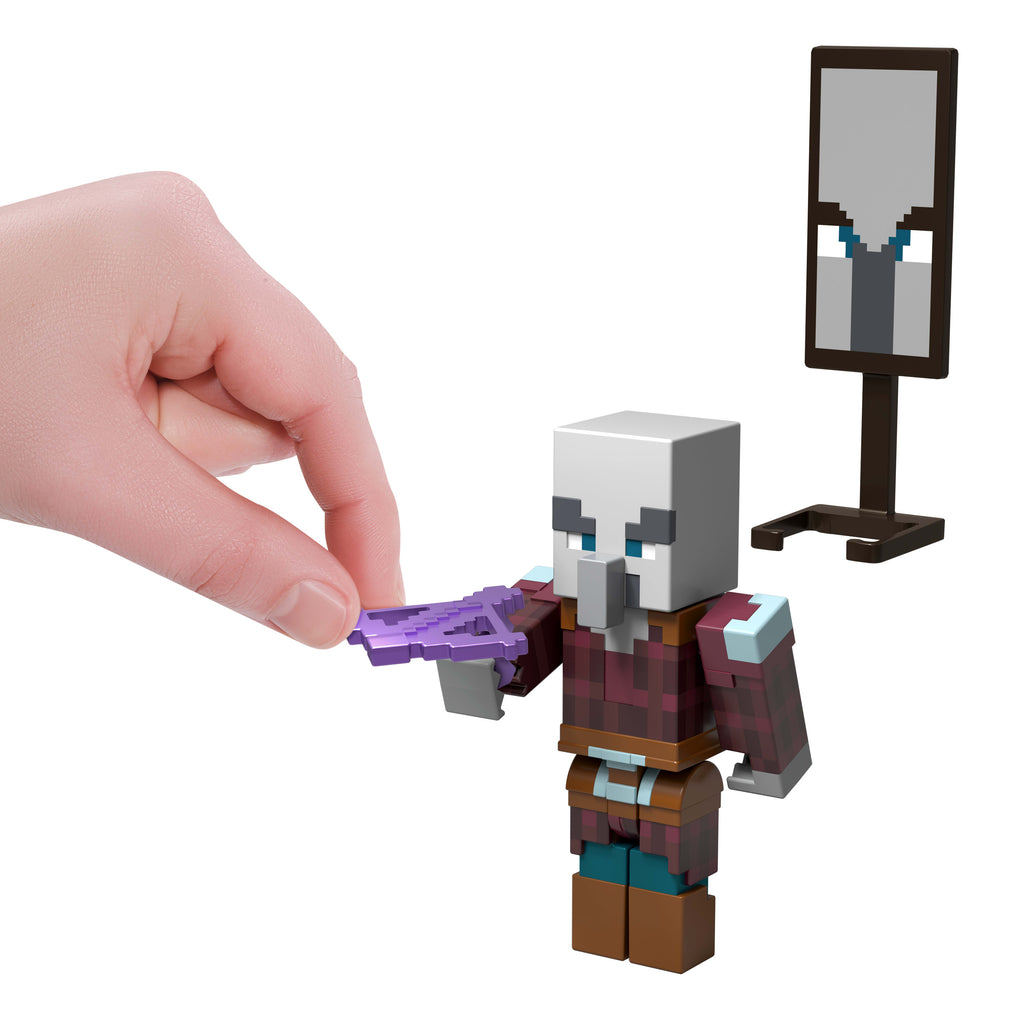 8 cm'lik koleksiyona uygun Minecraft Köy Baskını Paketi, 3 aksiyon figürü ve 3 aksesuar