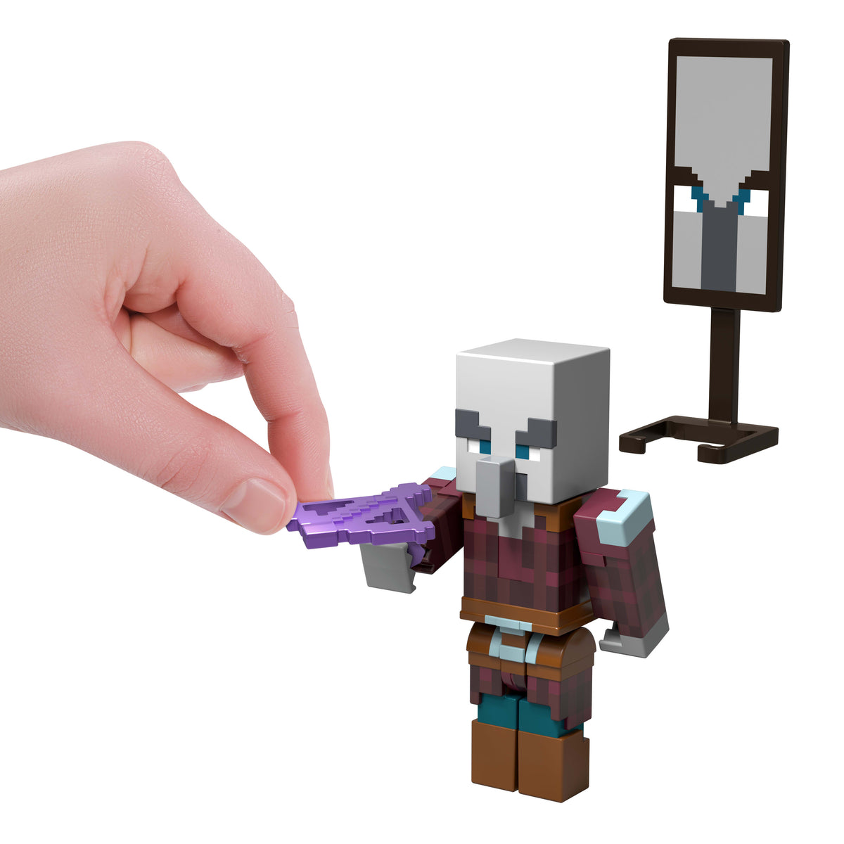 8 cm'lik koleksiyona uygun Minecraft Köy Baskını Paketi, 3 aksiyon figürü ve 3 aksesuar