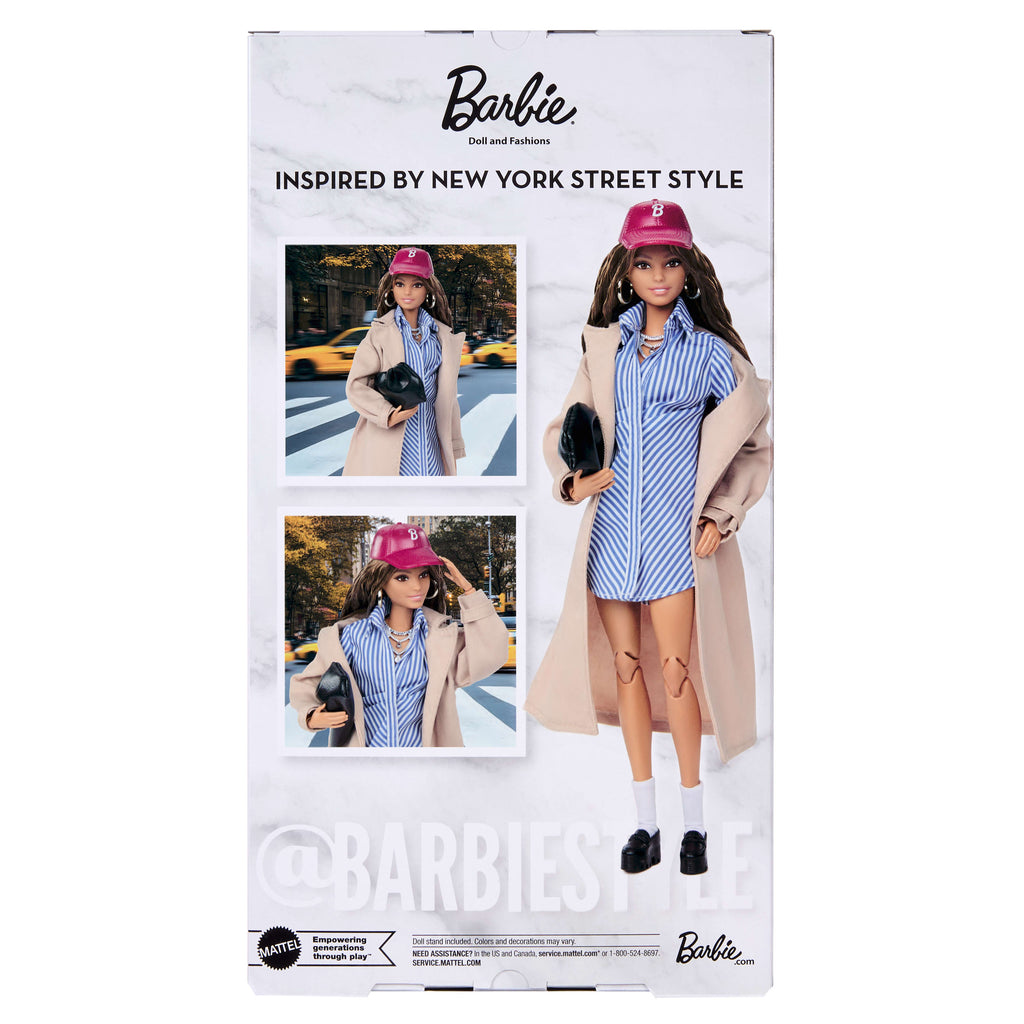 Barbie Signature @BarbieStyle koleksiyona uygun bebek, New York sokak modası kıyafetleri giyen moda haftası bebeği