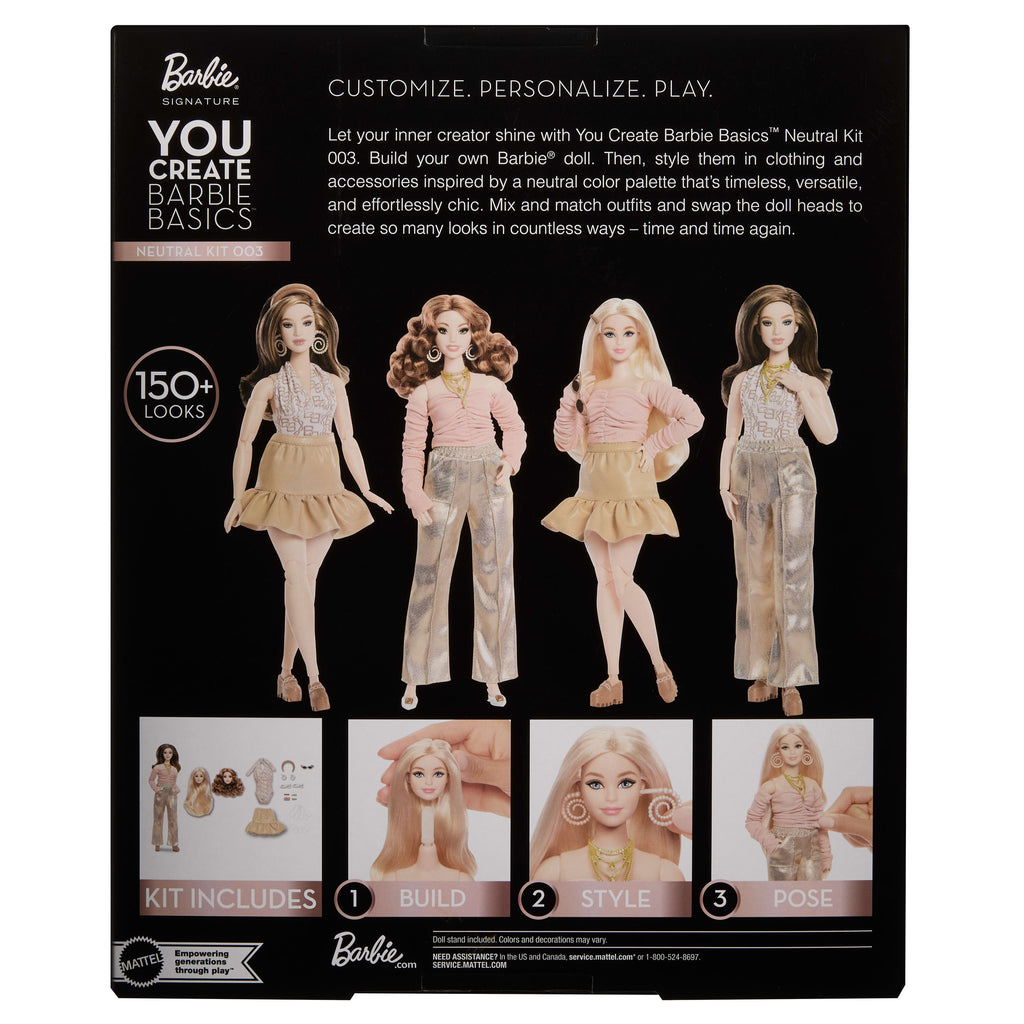 Barbie Signature You Create Basics Neutral Kit 003 – Değiştirilebilir Kafalı Moda Bebeği Seti