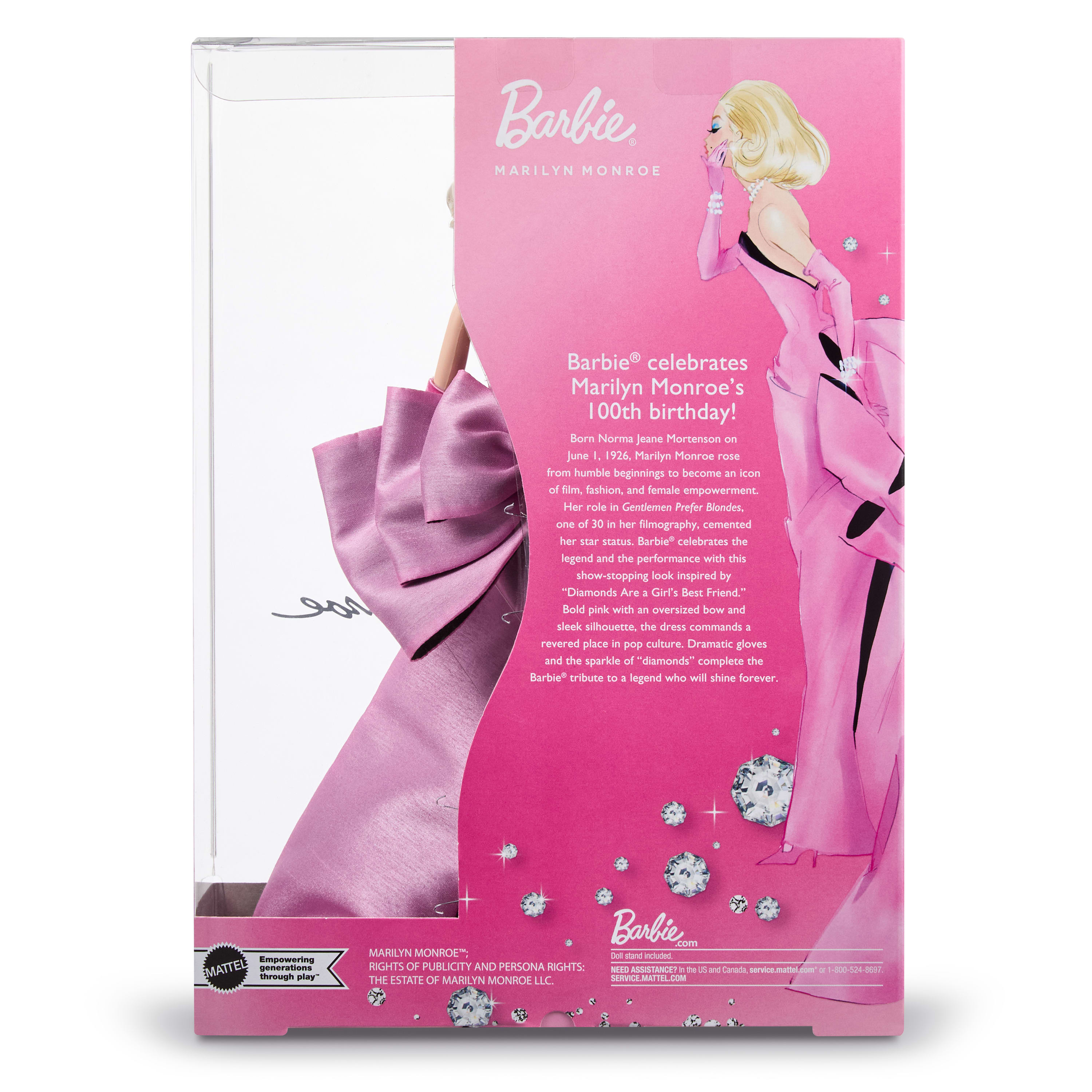 Koleksiyona Uygun Barbie Signature Marilyn Monroe Bebek, filmden ilham alan ikonik pembe elbise ve elmas mücevherler