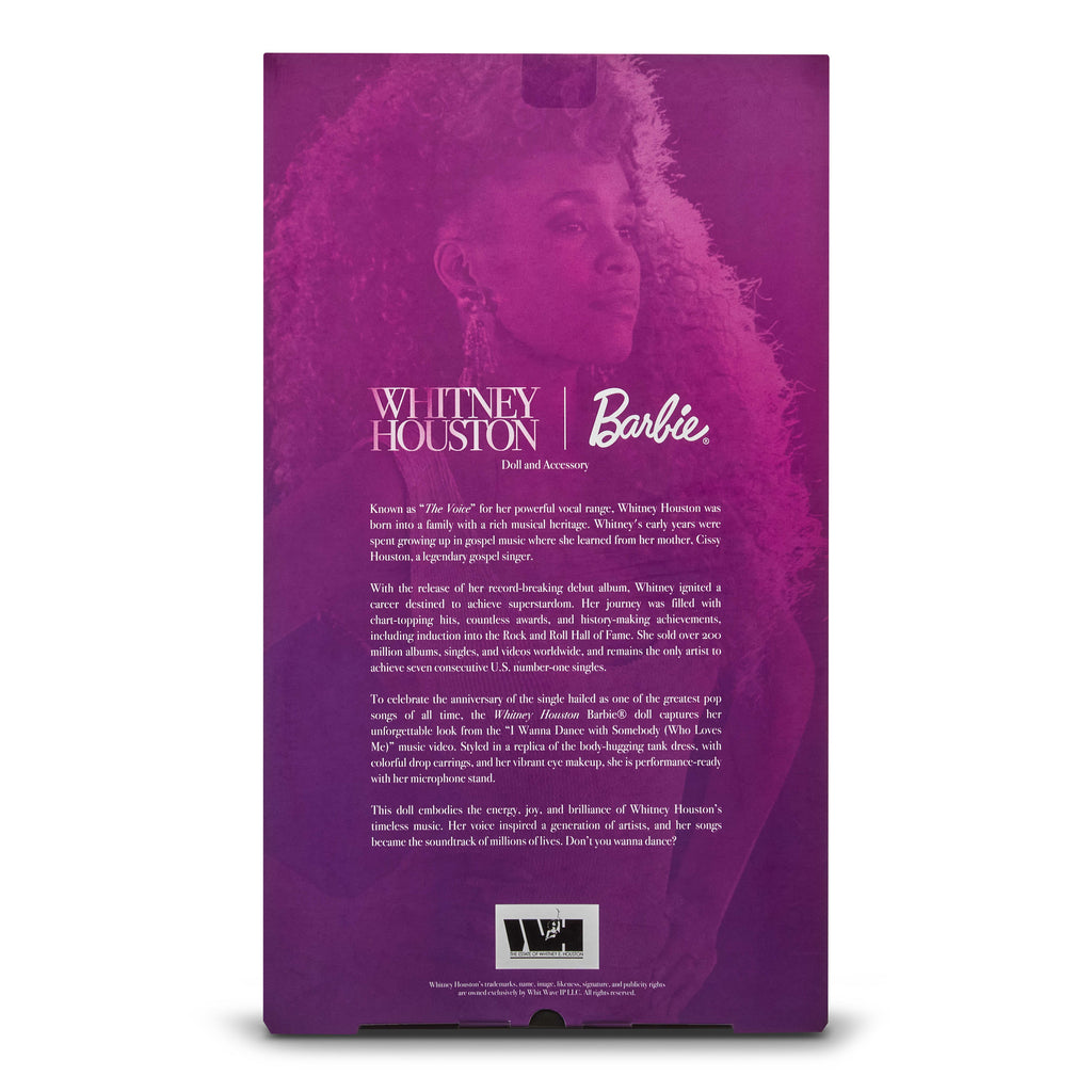 Koleksiyona Uygun Barbie Signature Whitney Houston Bebek, müzik videosundan ilham alan elbise ve mikrofon aksesuarı