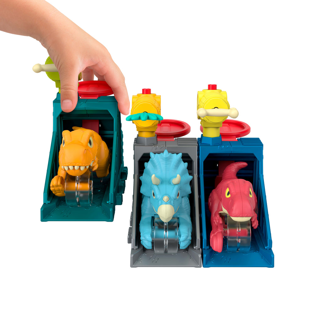 Imaginext Jurassic World Fırlatıcı Seti, çiğneme hareketli dinozor oyuncağı ve 2 aksesuar (Stiller çeşitlilik gösterebilir)