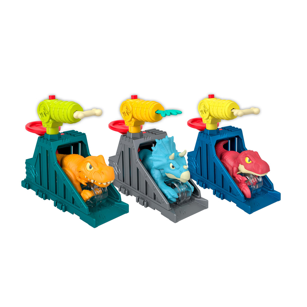 Imaginext Jurassic World Fırlatıcı Seti, çiğneme hareketli dinozor oyuncağı ve 2 aksesuar (Stiller çeşitlilik gösterebilir)