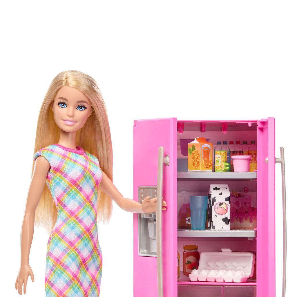 Barbie Mutfak Buzdolabı bebekli oyun seti