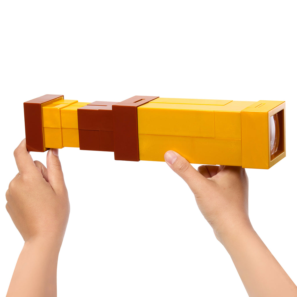 Piksel görüntü veren merceğe sahip Minecraft Piksel Efektli Oyuncak Dürbün, rol canlandırma oyunları ve kostümler için çocuklara uygun boyutlu aksesuar