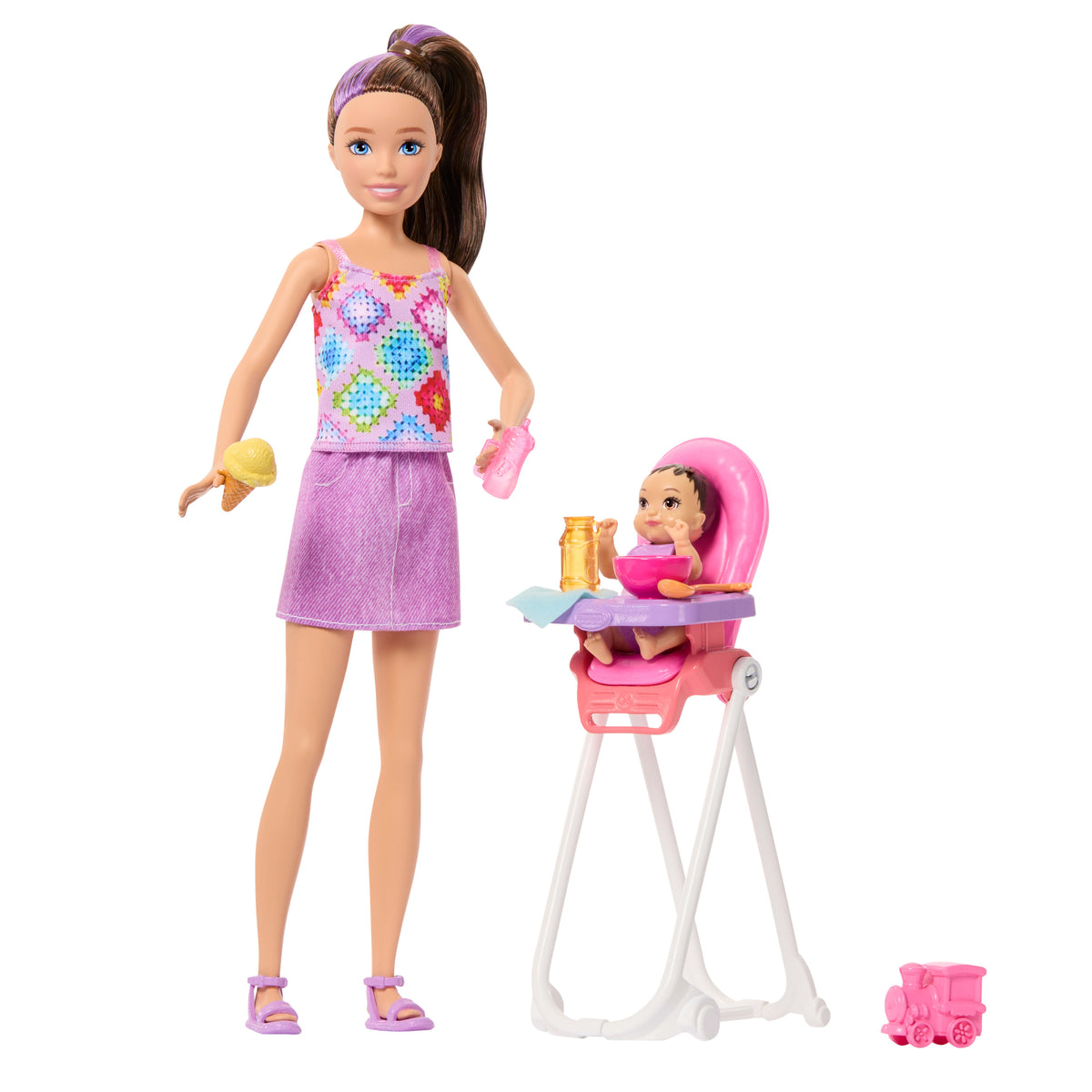 Barbie Bebek Bakıcısı Skipper oyun seti, Skipper, bebek veya çocuk figürü ve aksesuarları (Stiller çeşitlilik gösterebilir)
