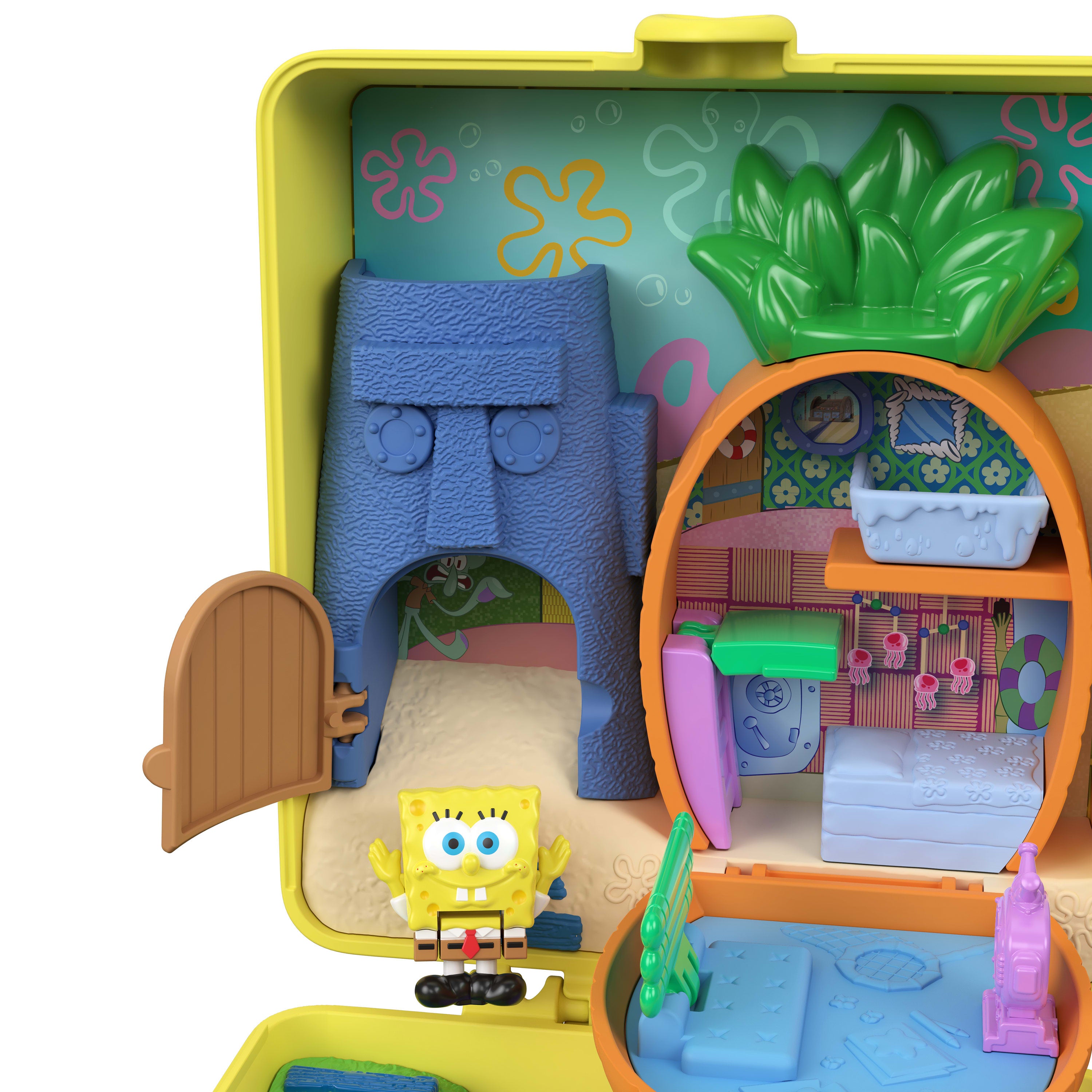 Polly Pocket mini figürler ve oyun seti, Patrick figürü ve 7 aksesuar dahil Sünger Bob Partnership mini oyun seti