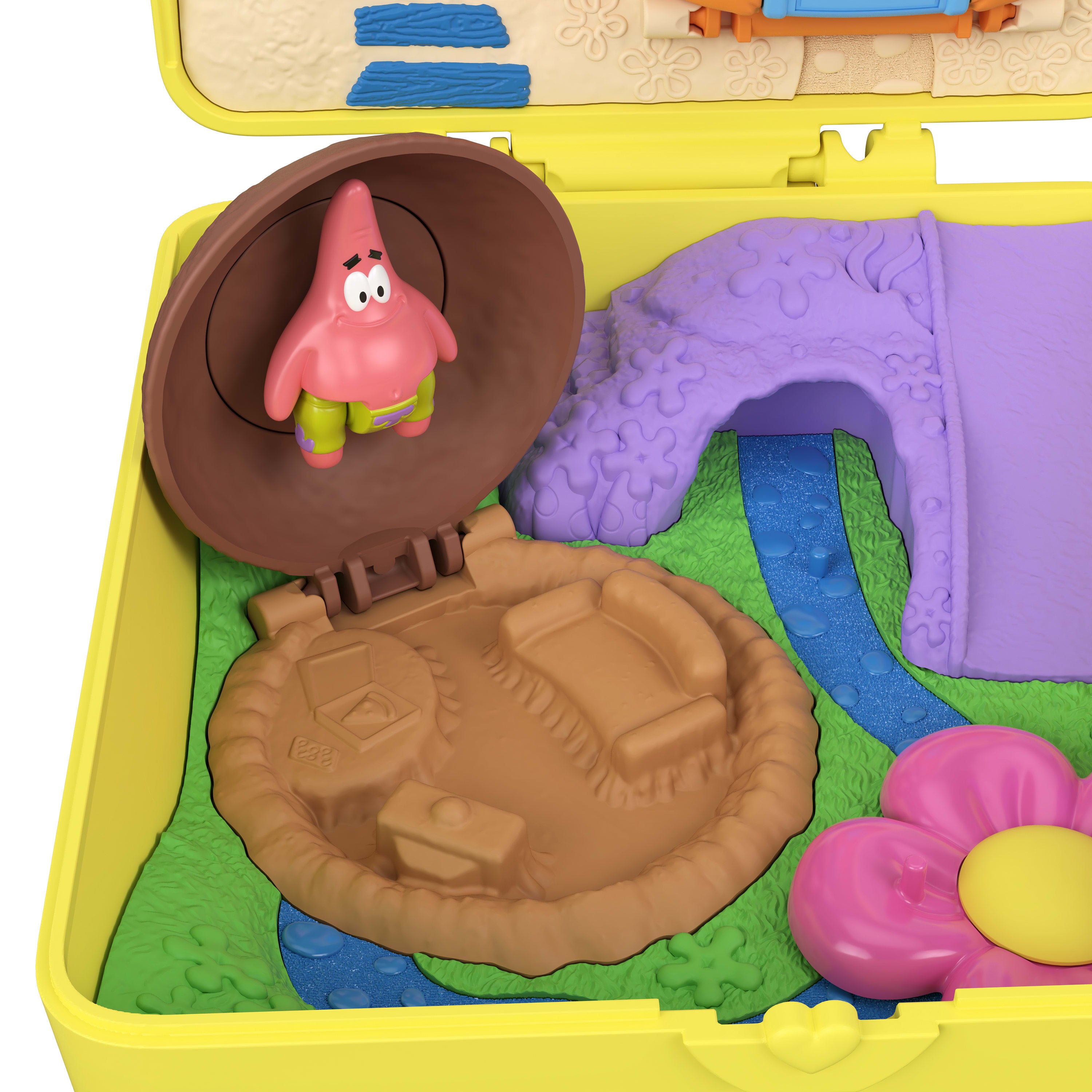 Polly Pocket mini figürler ve oyun seti, Patrick figürü ve 7 aksesuar dahil Sünger Bob Partnership mini oyun seti