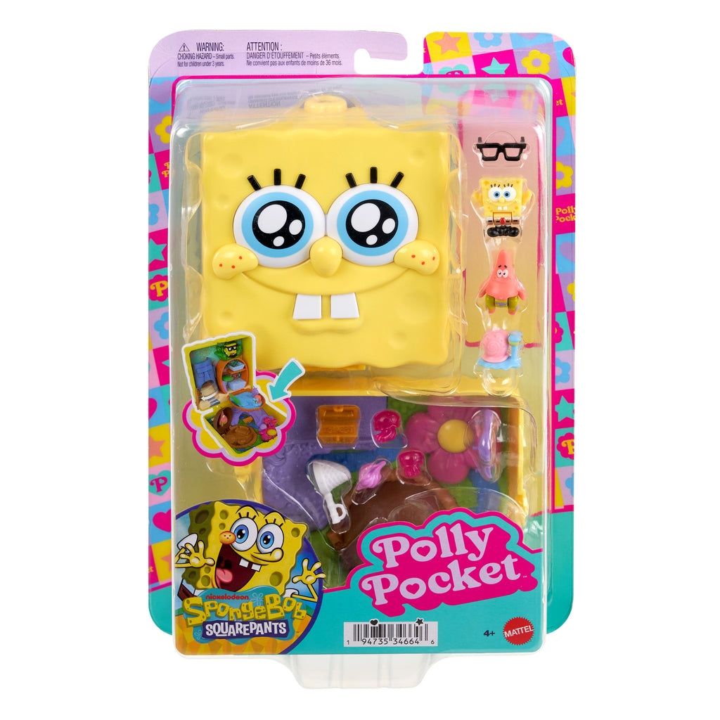 Polly Pocket mini figürler ve oyun seti, Patrick figürü ve 7 aksesuar dahil Sünger Bob Partnership mini oyun seti