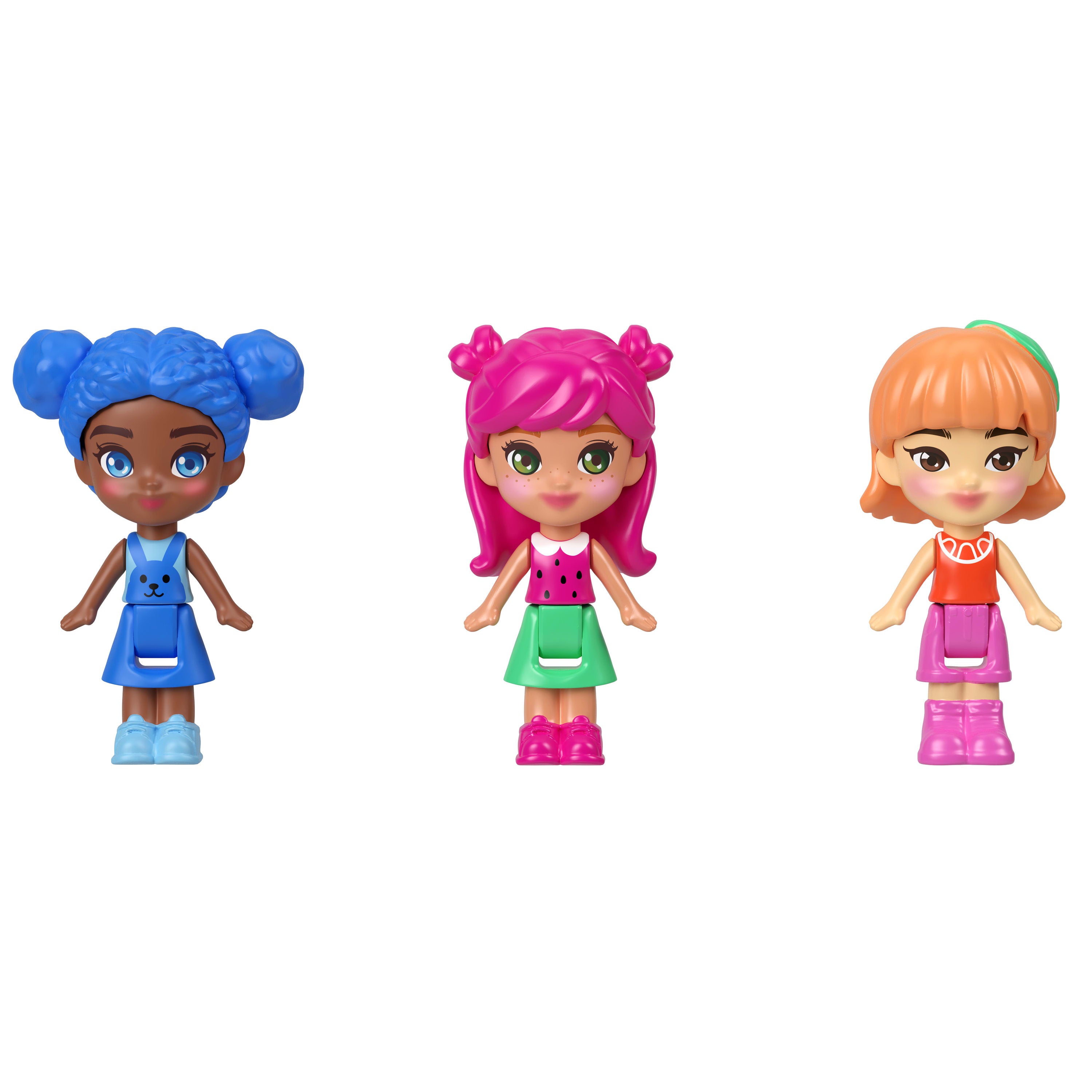 Anahtarlık, çıkartma sayfası, evcil hayvan aksesuarı ve seyahat oyuncakları ile Polly Pocket bebek ve mikro oyun seti