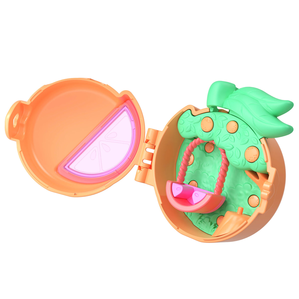 Anahtarlık, çıkartma sayfası, evcil hayvan aksesuarı ve seyahat oyuncakları ile Polly Pocket bebek ve mikro oyun seti