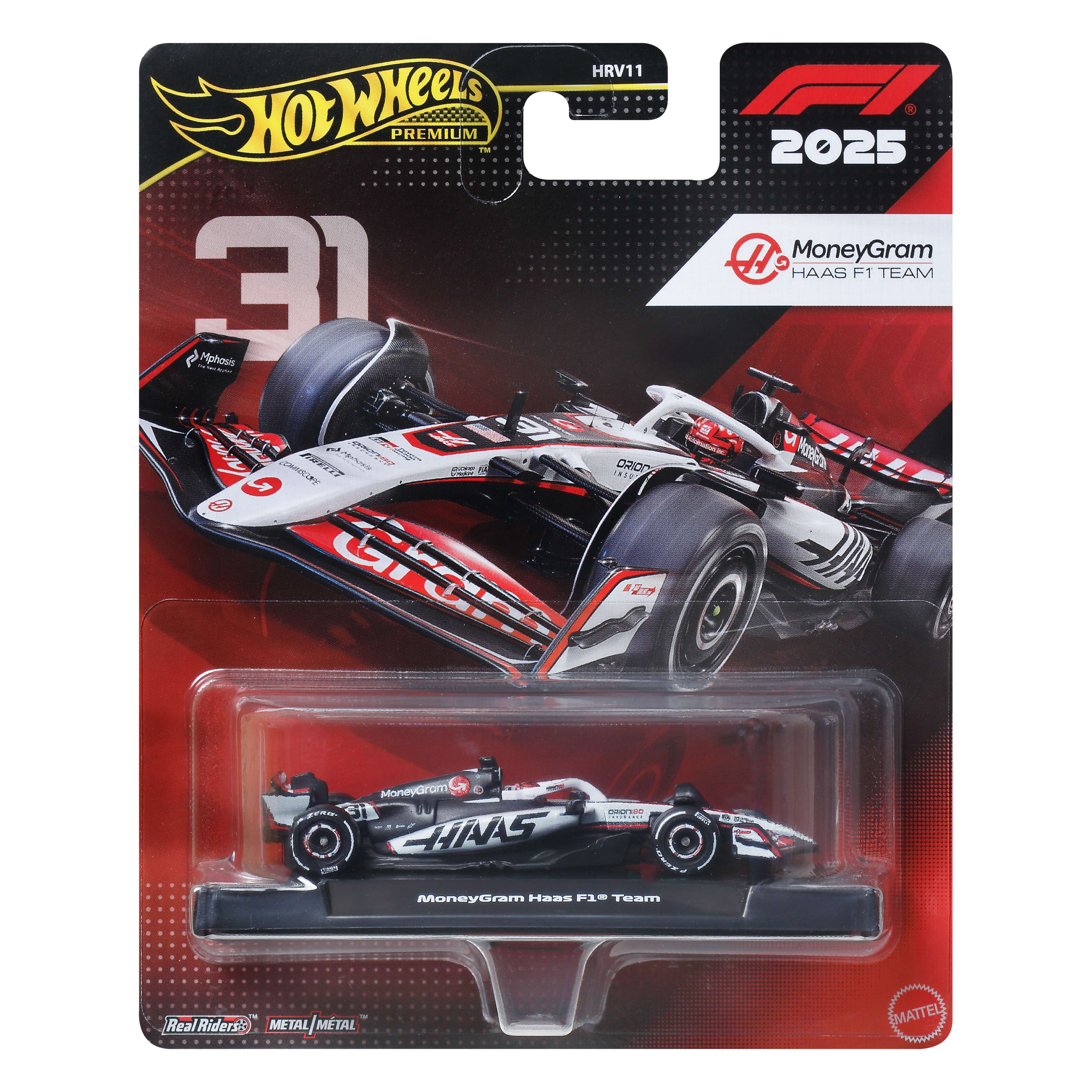 Hot Wheels Premium 2025 Formula 1 MoneyGram Haas Takımı #31 Esteban Ocon 1:64 Model Araba