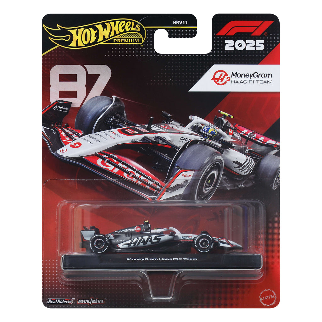 Hot Wheels Premium 2025 Formula 1 MoneyGram Haas Takımı #87 Oliver Bearman 1:64 Model Araba