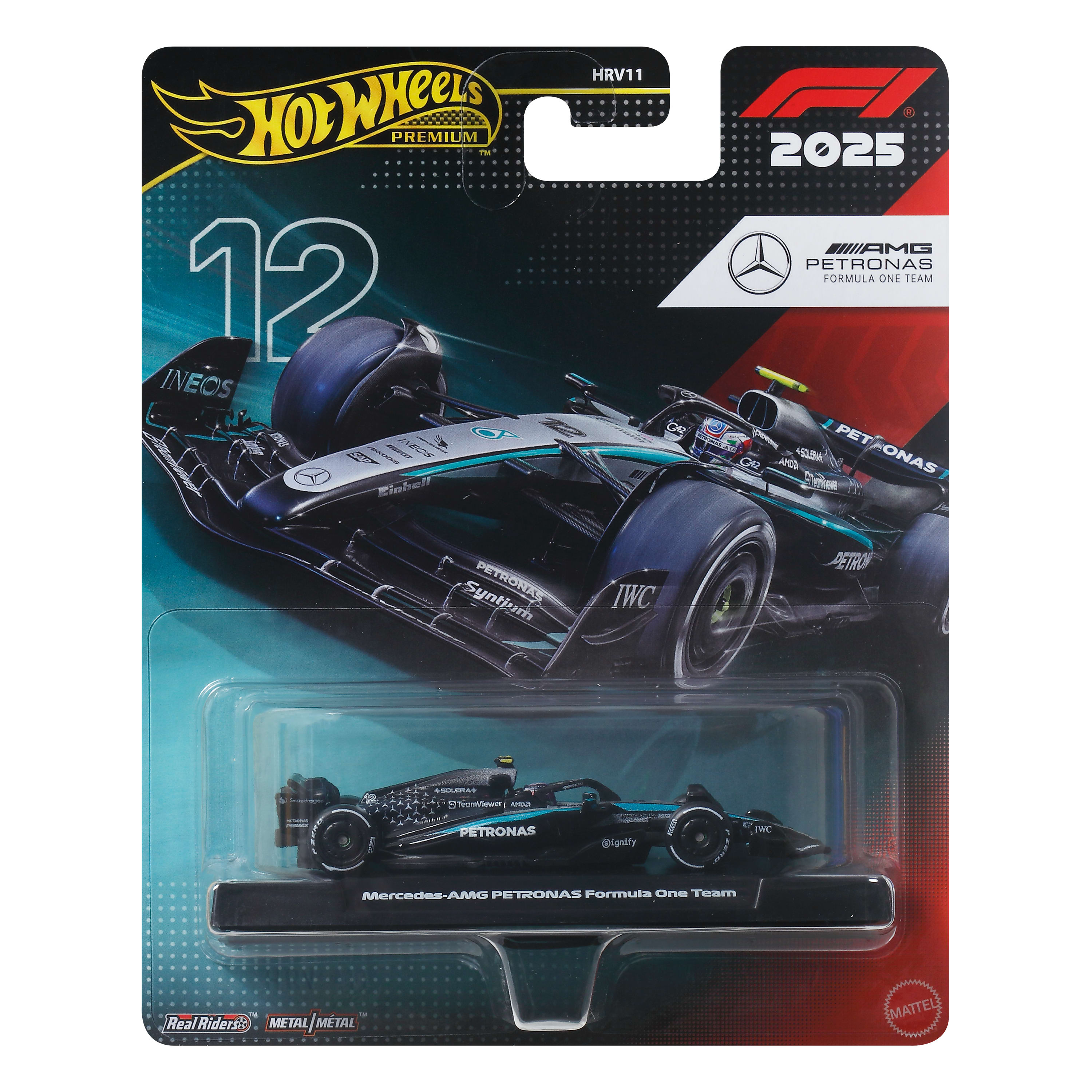 Hot Wheels Premium 2025 Formula 1 Mercedes-AMG PETRONAS Takımı #12 Kimi Antonelli 1:64 Model Araba