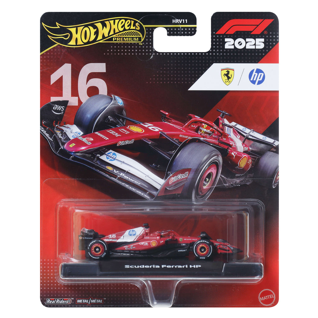 Hot Wheels Premium 2025 Formula 1 Scuderia Ferrari HP Takımı #16 Charles Leclerc 1:64 Model Araba