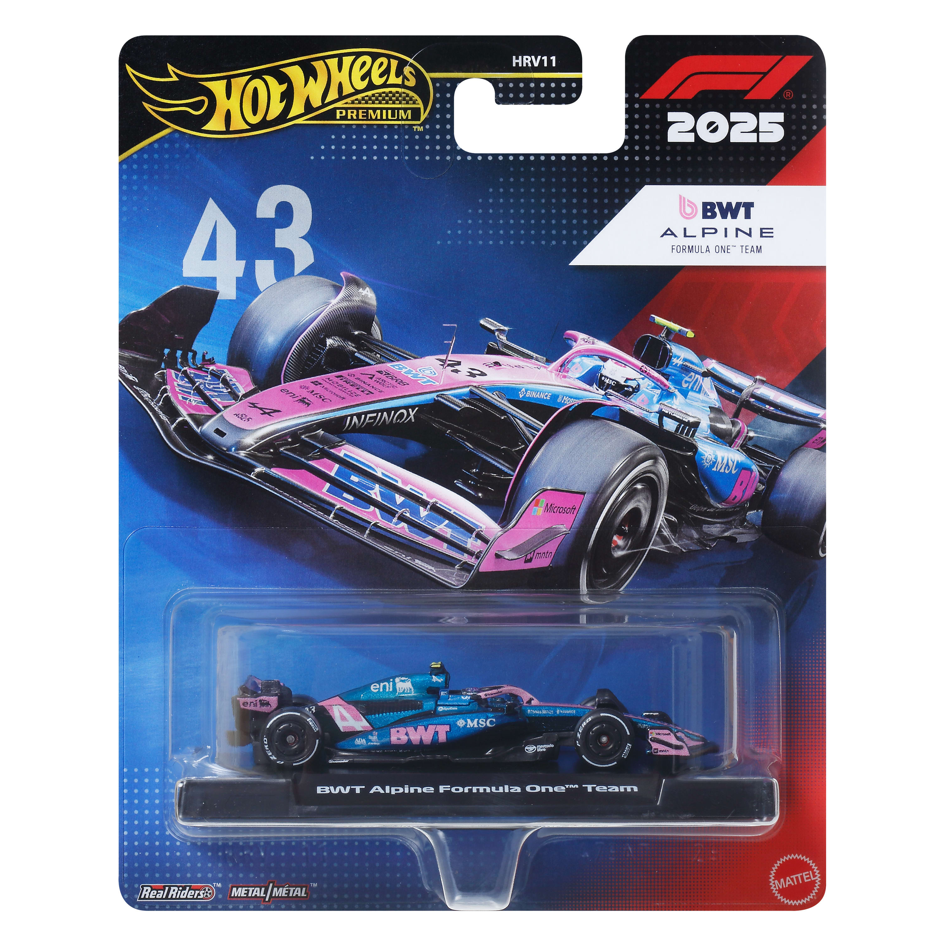 Hot Wheels Premium 2025 Formula 1 BWT Alpine Takımı #43 Franco Colapinto 1:64 Model Araba