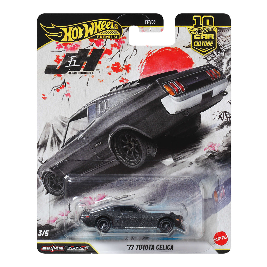 Hot Wheels Premium Car Culture Japan Historics 5 '77 Toyota Celica RA28 1:64 Model Araba