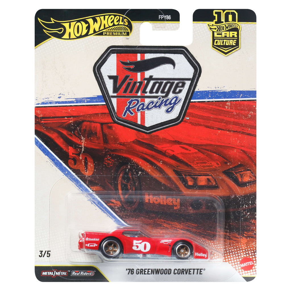 Hot Wheels Premium Car Culture '76 Greenwood Corvette 1:64 Model Araba