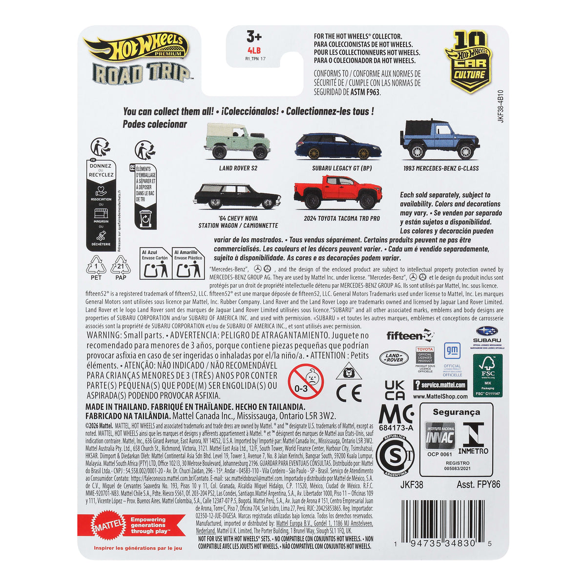 Hot Wheels Premium Car Culture '91 Mercedes-Benz G-Class 1:64 Model Araba