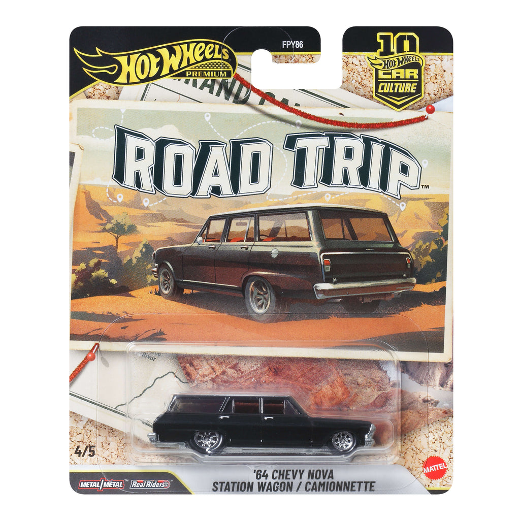 Hot Wheels Premium Car Culture '64 Chevy Nova Station Wagon 1:64 Model Araba