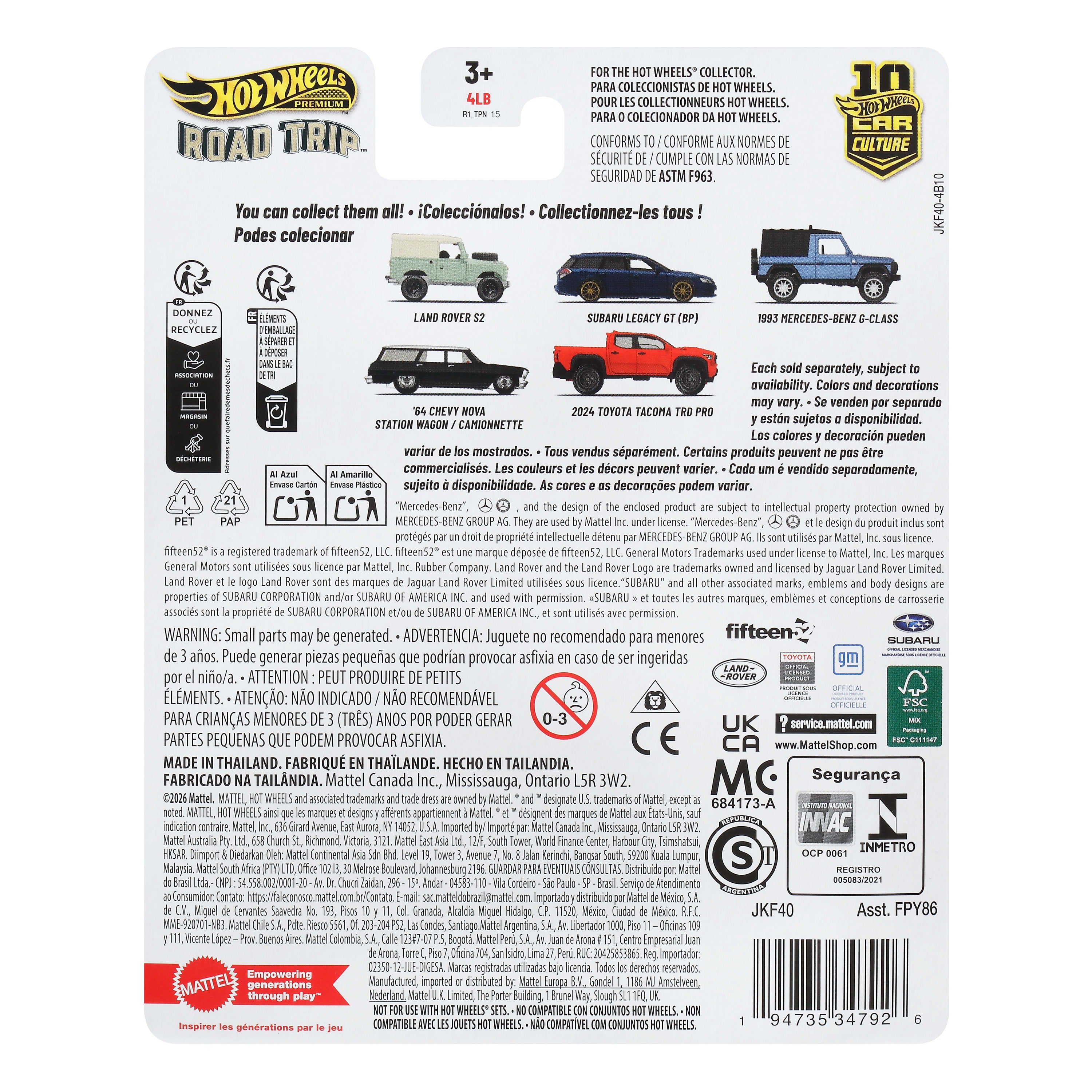 Hot Wheels Premium Car Culture 2024 Toyota Tacoma TRD Pro 1:64 Model Araba