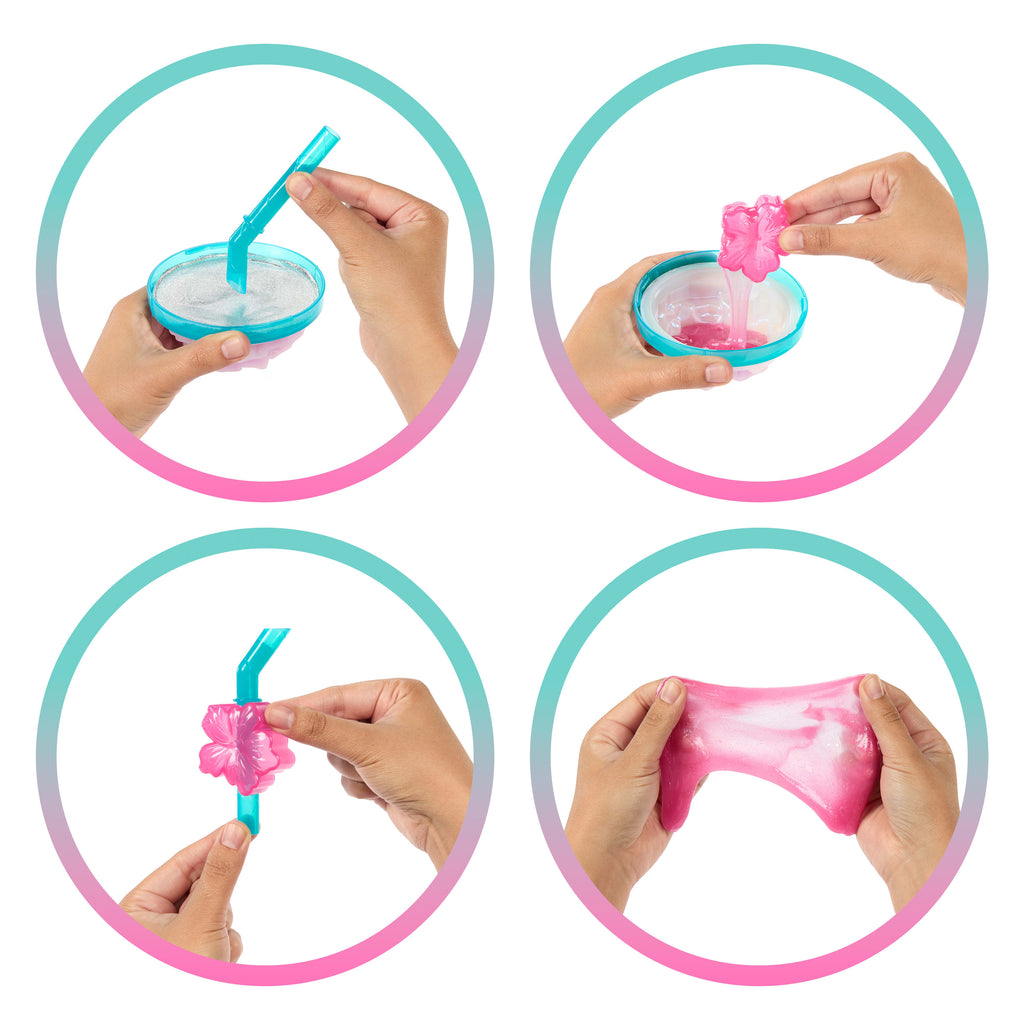 Barbie Pop Reveal Bebek ve Aksesuarlar, Deniz Esintili İçecek Serisi bebek, evcil hayvan, slime ve renk değişimi