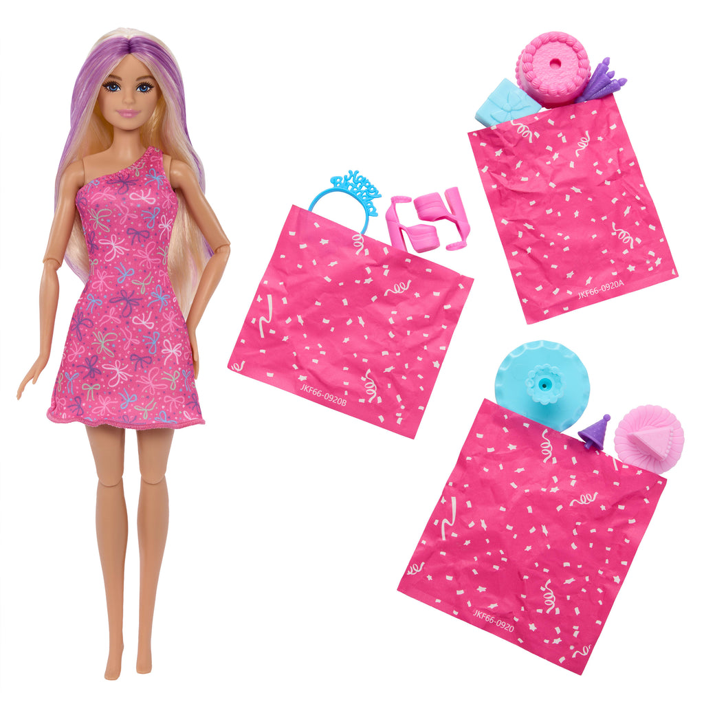 Barbie Rise &amp; Surprise Minik Dostumun Doğum Günü serisi bebek ve aksesuarlar, kaydırak ve sürprizler (Stiller çeşitlilik gösterebilir)