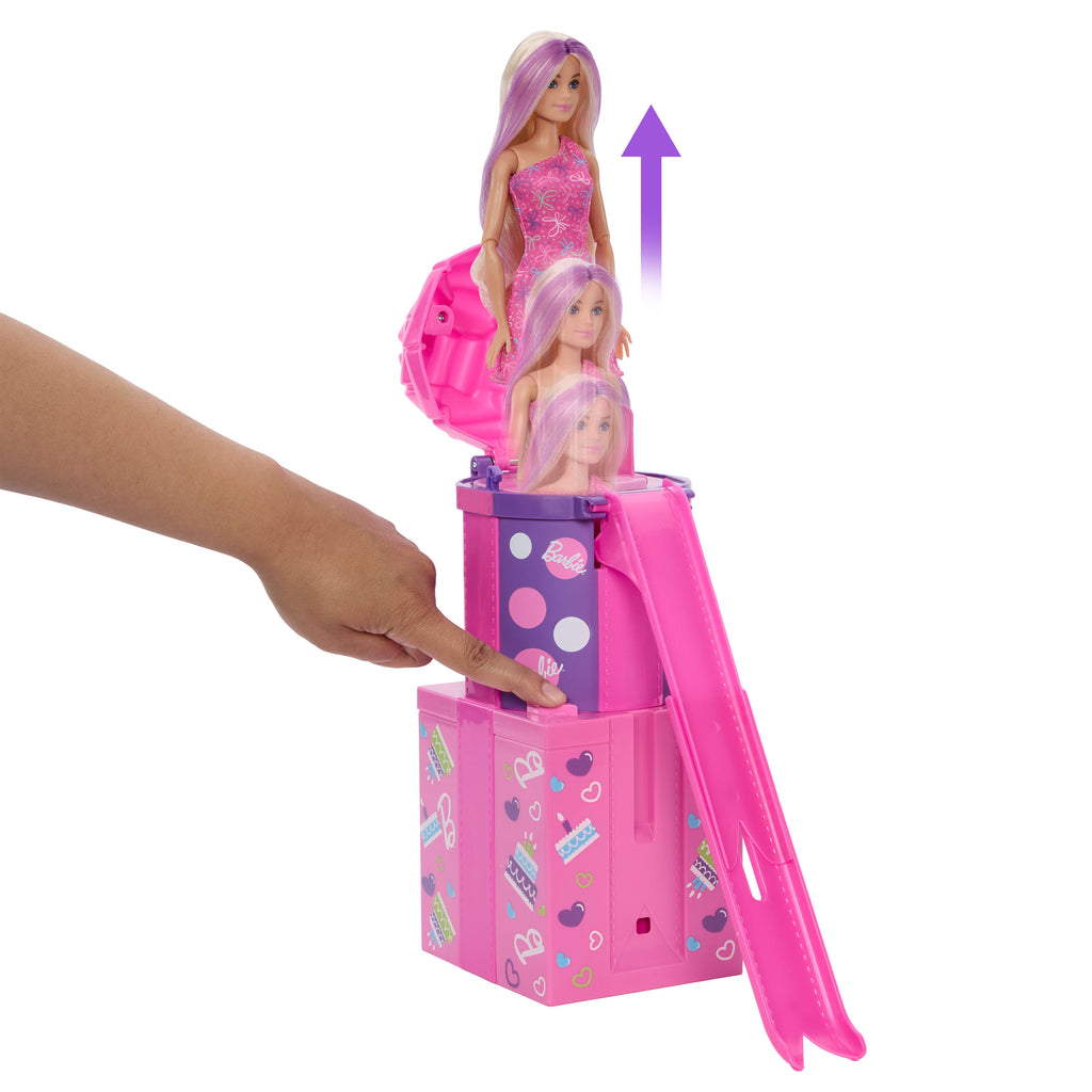 Barbie Rise &amp; Surprise Minik Dostumun Doğum Günü serisi bebek ve aksesuarlar, kaydırak ve sürprizler (Stiller çeşitlilik gösterebilir)