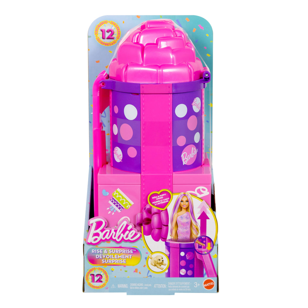 Barbie Rise &amp; Surprise Minik Dostumun Doğum Günü serisi bebek ve aksesuarlar, kaydırak ve sürprizler (Stiller çeşitlilik gösterebilir)