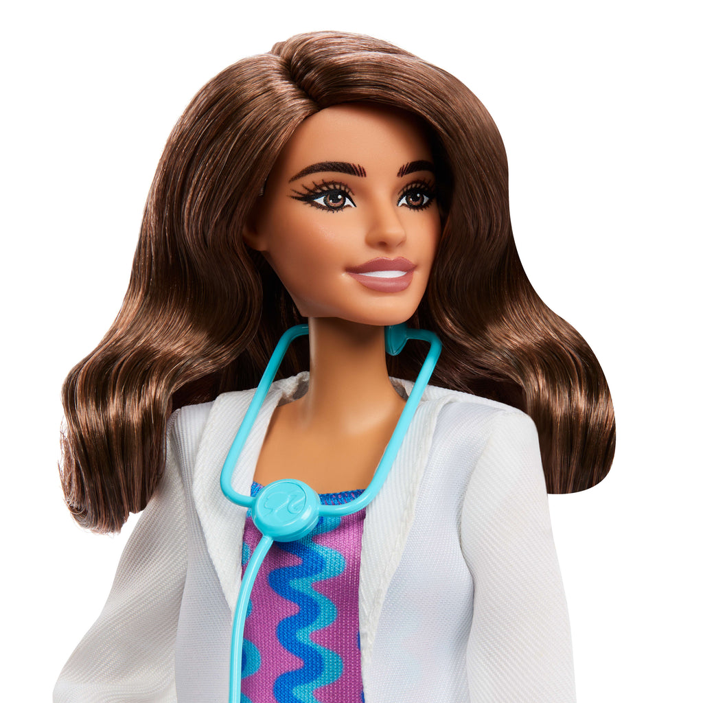 Çıkarılabilir giysileri ve stetoskopuyla Barbie Kariyer Bebekleri doktor bebek ve aksesuar