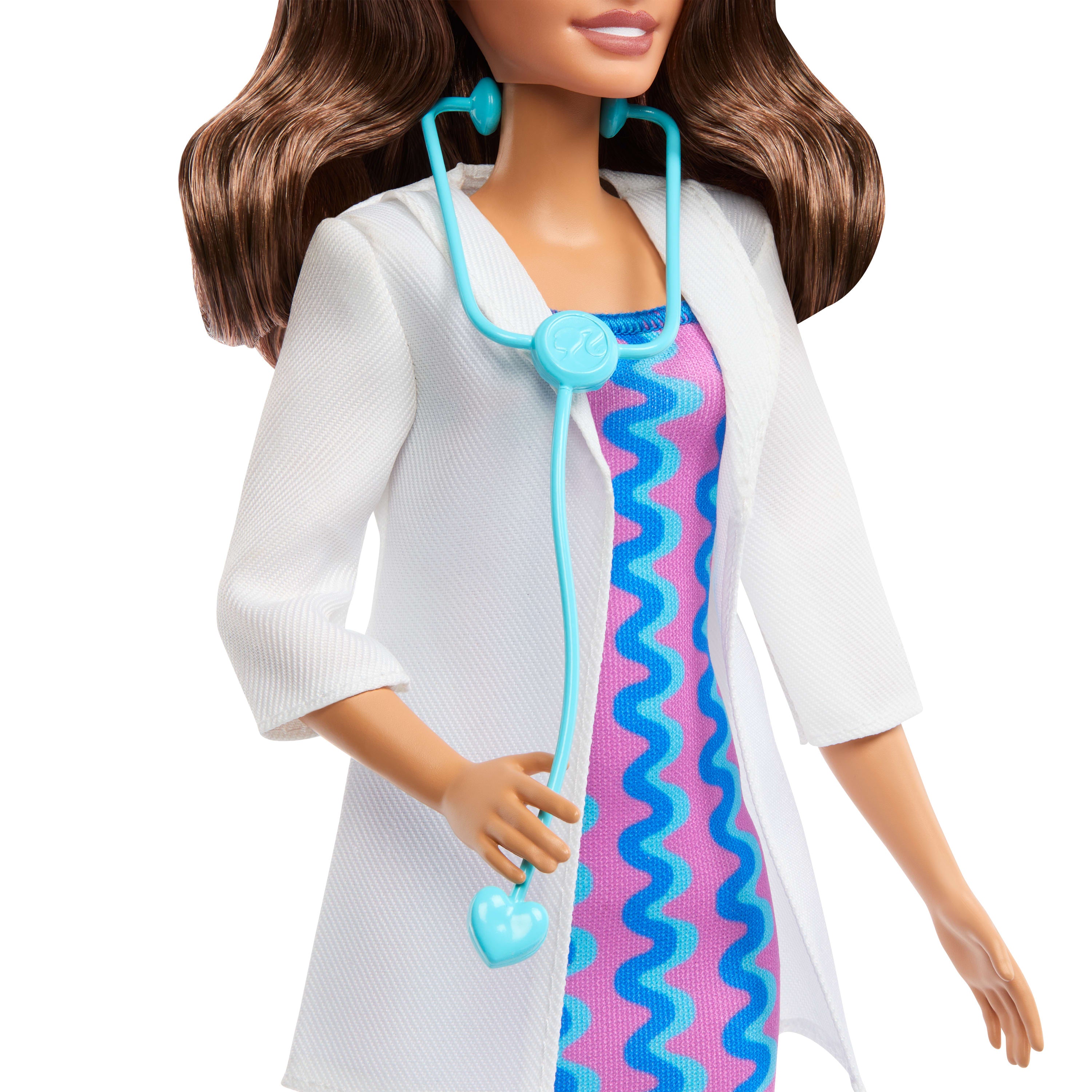 Çıkarılabilir giysileri ve stetoskopuyla Barbie Kariyer Bebekleri doktor bebek ve aksesuar