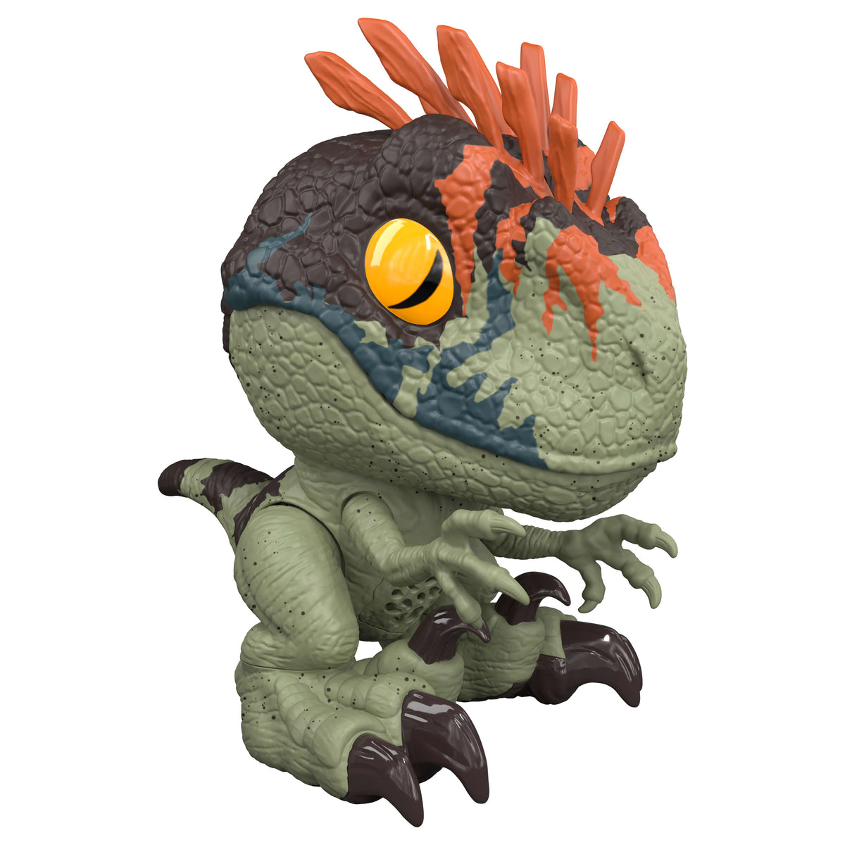 Jurassic World İnteraktif Velociraptor Figürü, yutma ve ağzından fırlatma özellikli interaktif dinozor
