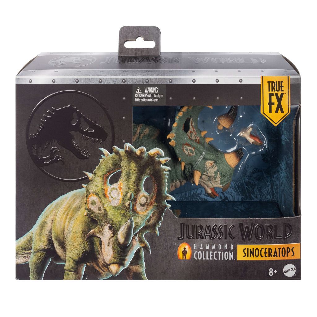 Eklemleri bükülebilen, büyük ölçekli delüks Jurassic World Hammond Koleksiyonu Sinoceratops aksiyon figürü