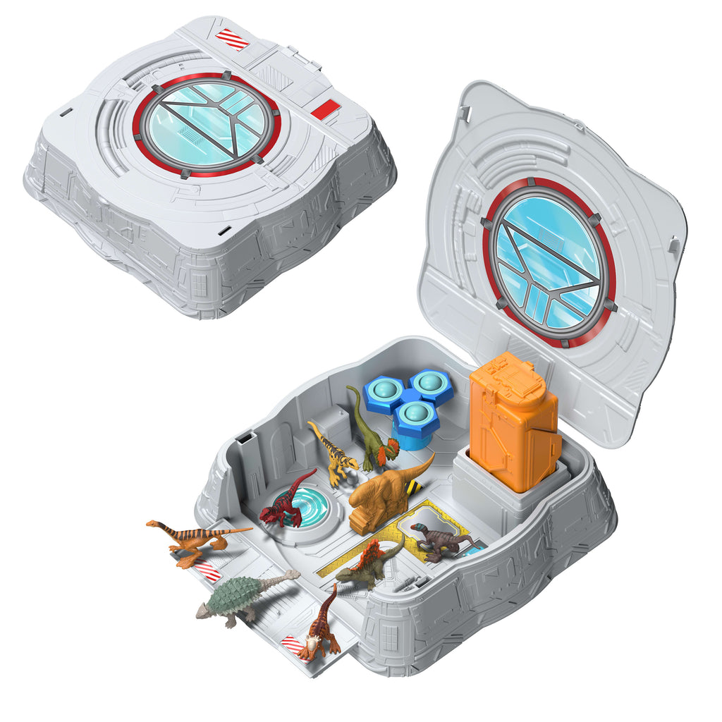 Jurassic World Duyusal Oyun Seti, çanta içinde 8 mini figür ve çark