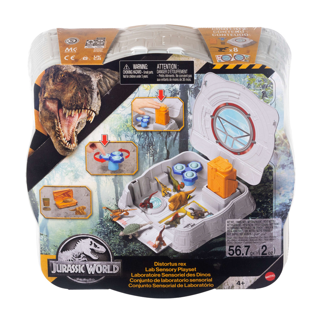 Jurassic World Duyusal Oyun Seti, çanta içinde 8 mini figür ve çark