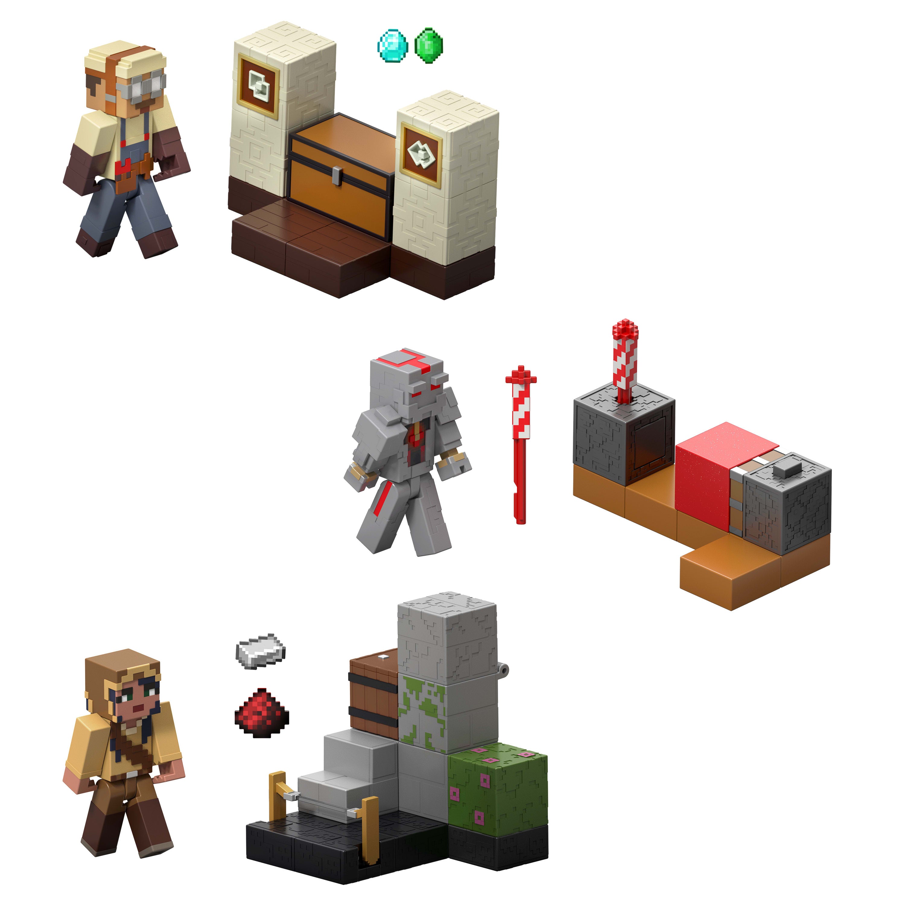 Minecraft Redstone Charged Koruyucu Havai Fişek Fırlatıcı Seti (Figürlü)