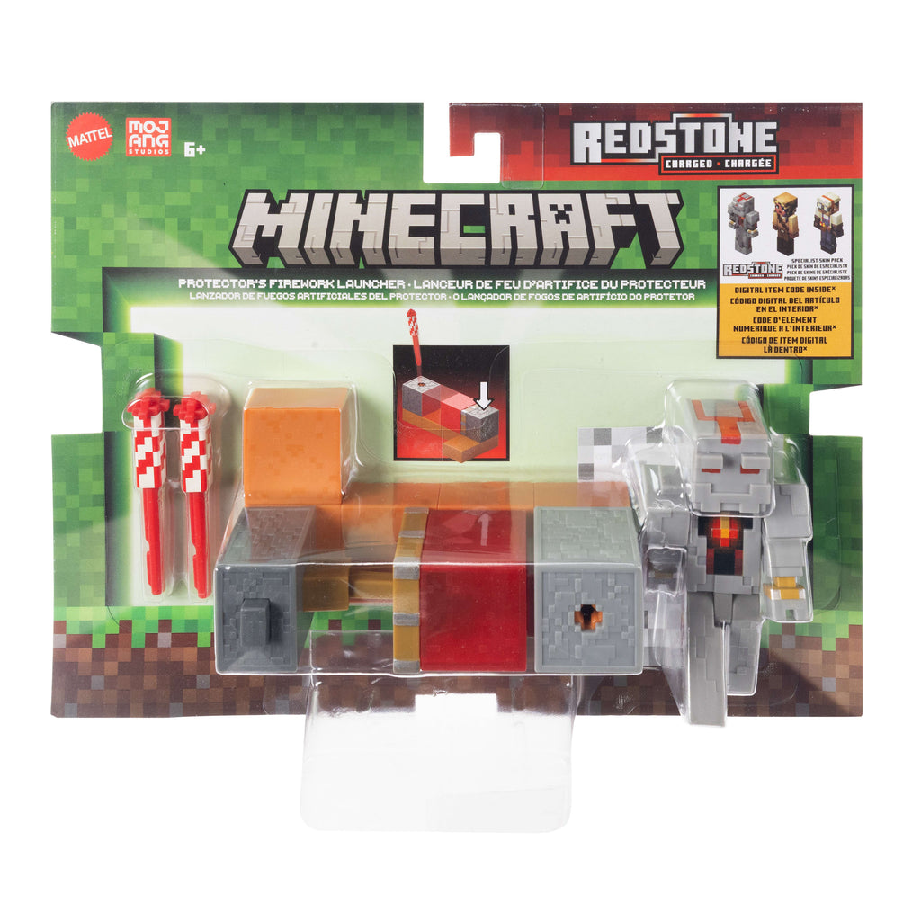 Minecraft Redstone Charged Koruyucu Havai Fişek Fırlatıcı Seti (Figürlü)