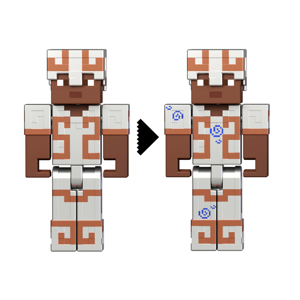 Minecraft 3.25" Figürler Hikaye Paketi, 3 aksiyon figürü, 2 aksesuar ve renk değişimi özelliği, 8 cm'lik oyuncak