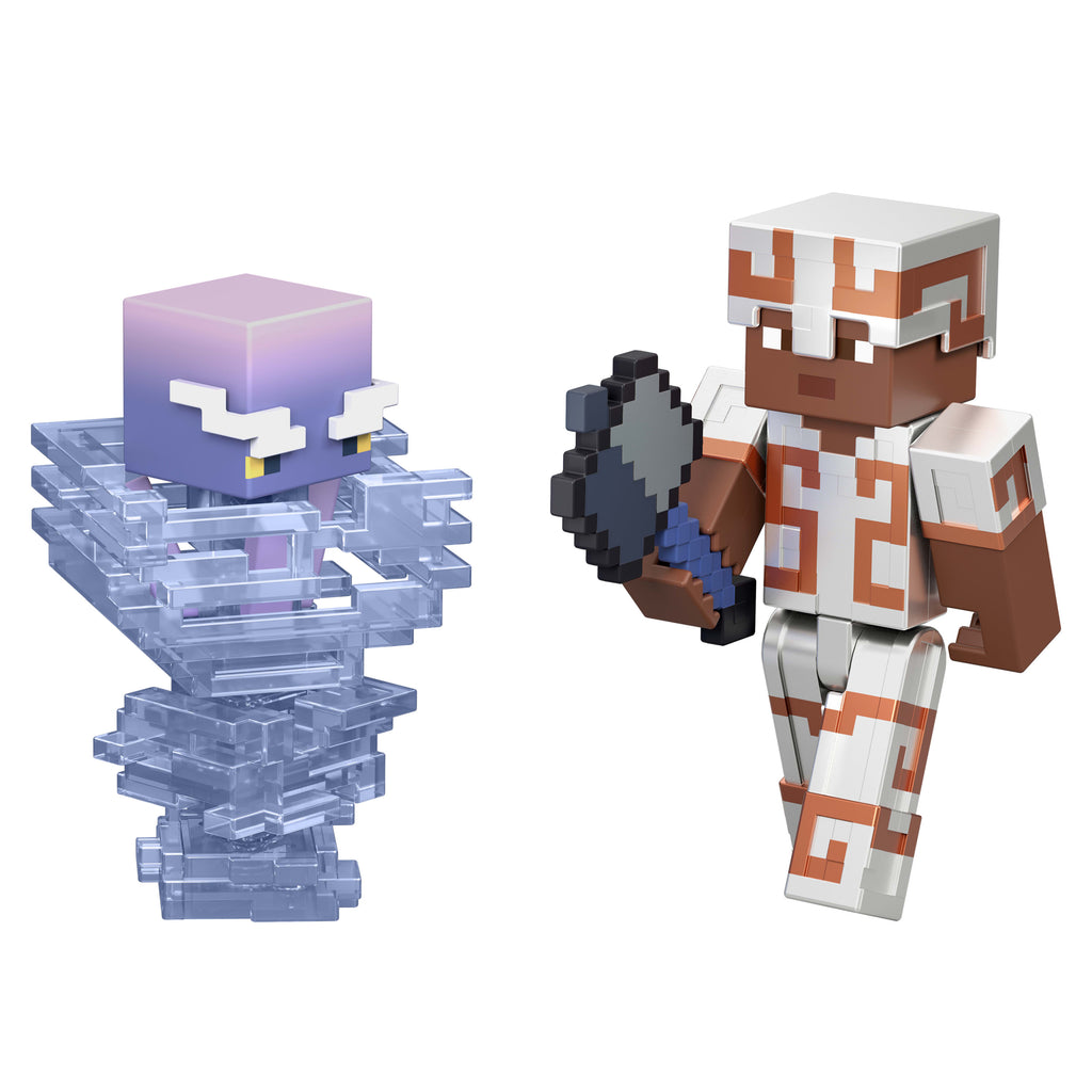 Minecraft 3.25" Figürler Hikaye Paketi, 3 aksiyon figürü, 2 aksesuar ve renk değişimi özelliği, 8 cm'lik oyuncak