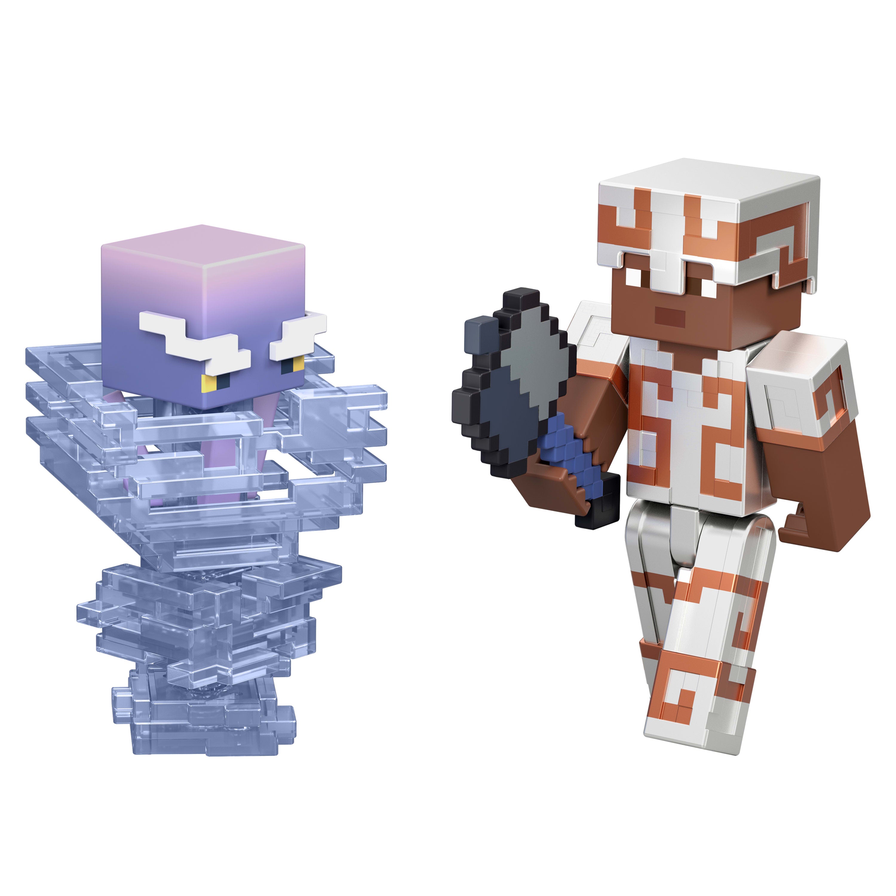 Minecraft 3.25" Figürler Hikaye Paketi, 3 aksiyon figürü, 2 aksesuar ve renk değişimi özelliği, 8 cm'lik oyuncak