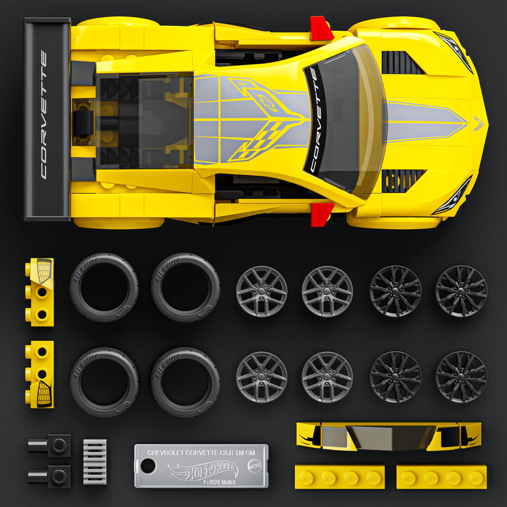 Mattel Brick Shop Hot Wheels '20 Corvette C8.R Yapım Seti (261 Parça)