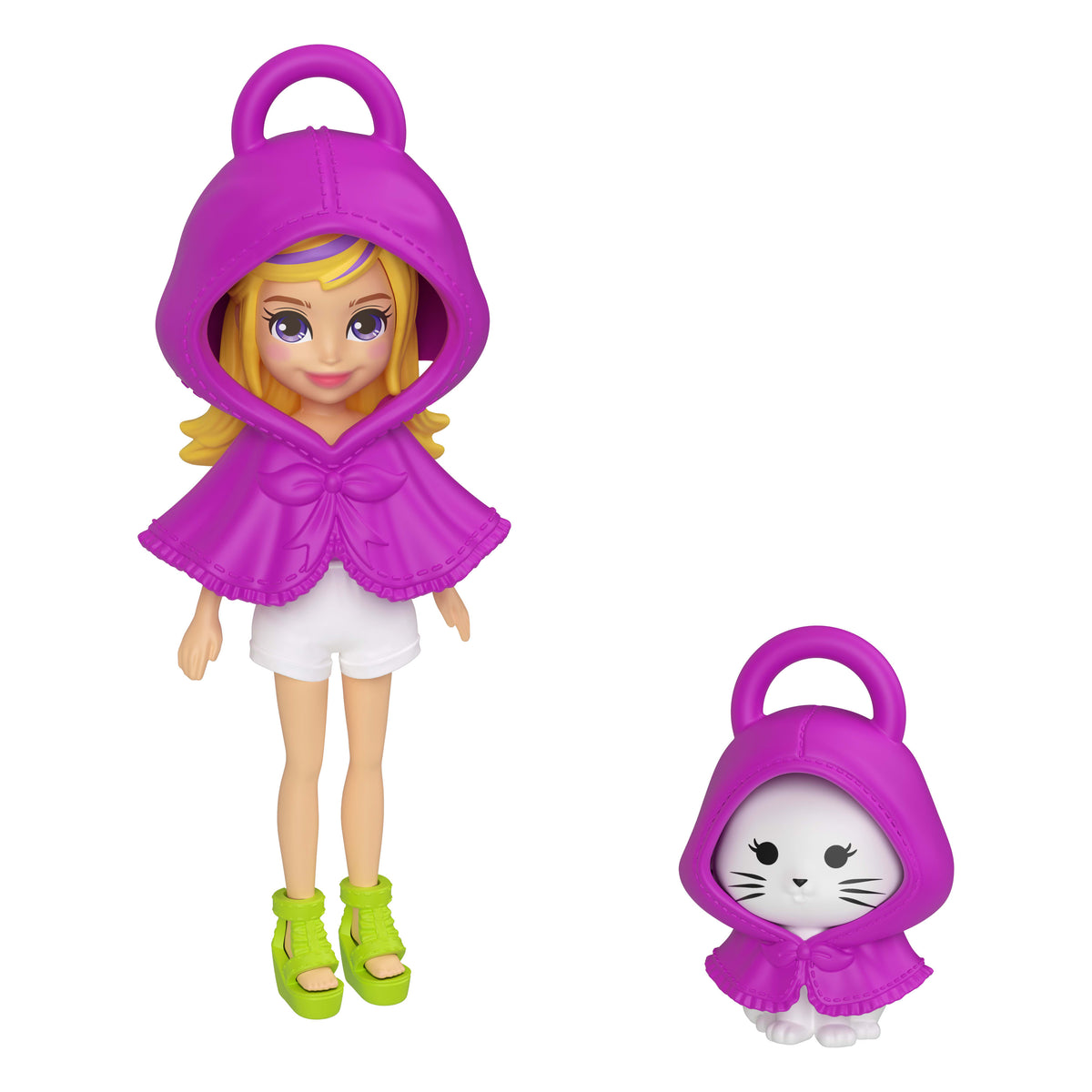 Meyve temalı kıyafetler ve tılsım aksesuarları ile Polly Pocket Anahtarlık Süsleme Kiti, bebekler ve evcil hayvanlar