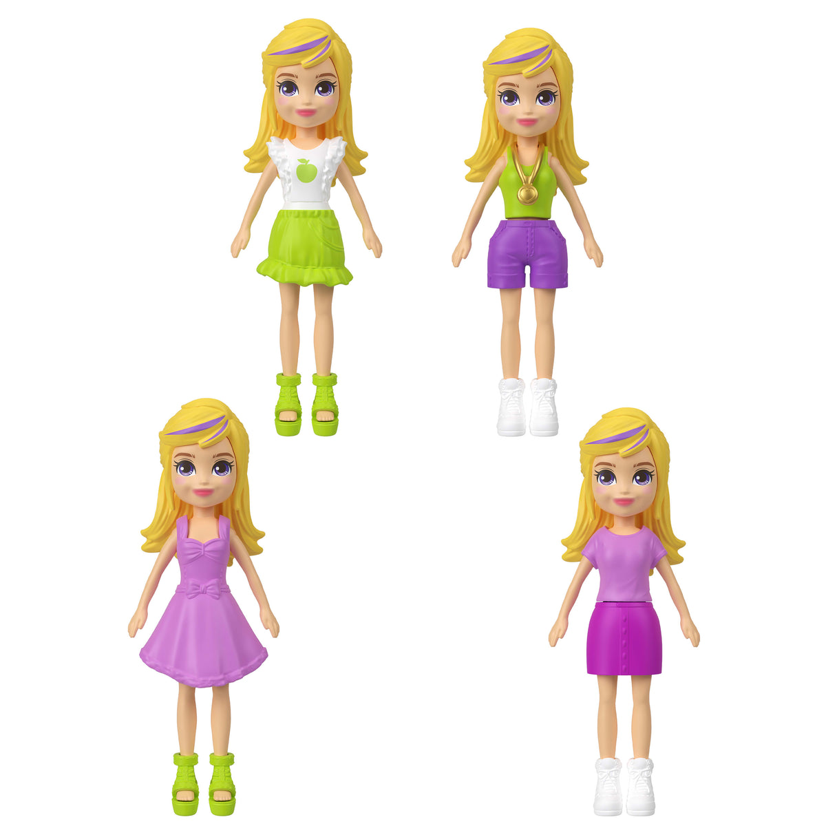 Meyve temalı kıyafetler ve tılsım aksesuarları ile Polly Pocket Anahtarlık Süsleme Kiti, bebekler ve evcil hayvanlar