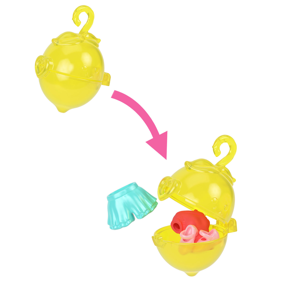 Polly Pocket bebekler ve evcil hayvanlar, bileklik süsleme kiti, kıyafetler ve anahtarlık aksesuarları, giyilebilir kompakt çanta