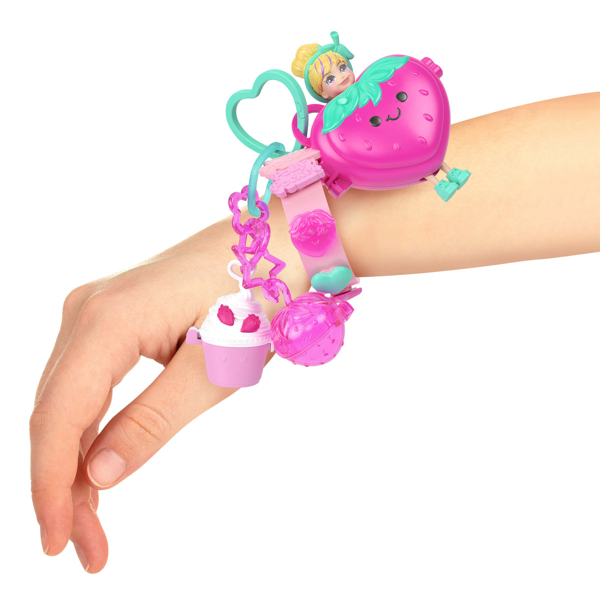 Polly Pocket Bebek ve Evcil Hayvanlar Bileklik Tarzı Set (Giyilebilir Kompakt)