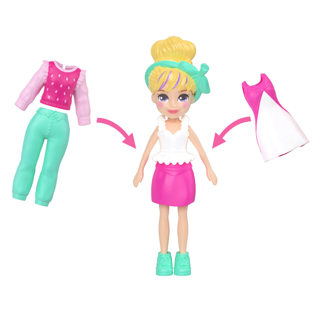Polly Pocket Bebek ve Evcil Hayvanlar Bileklik Tarzı Set (Giyilebilir Kompakt)