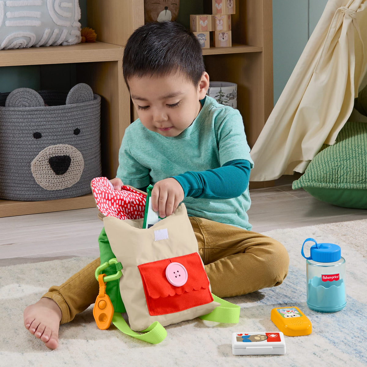 Fisher-Price Orman Dostları Sırt Çantalı Ayıcık Aktivite Oyuncağı