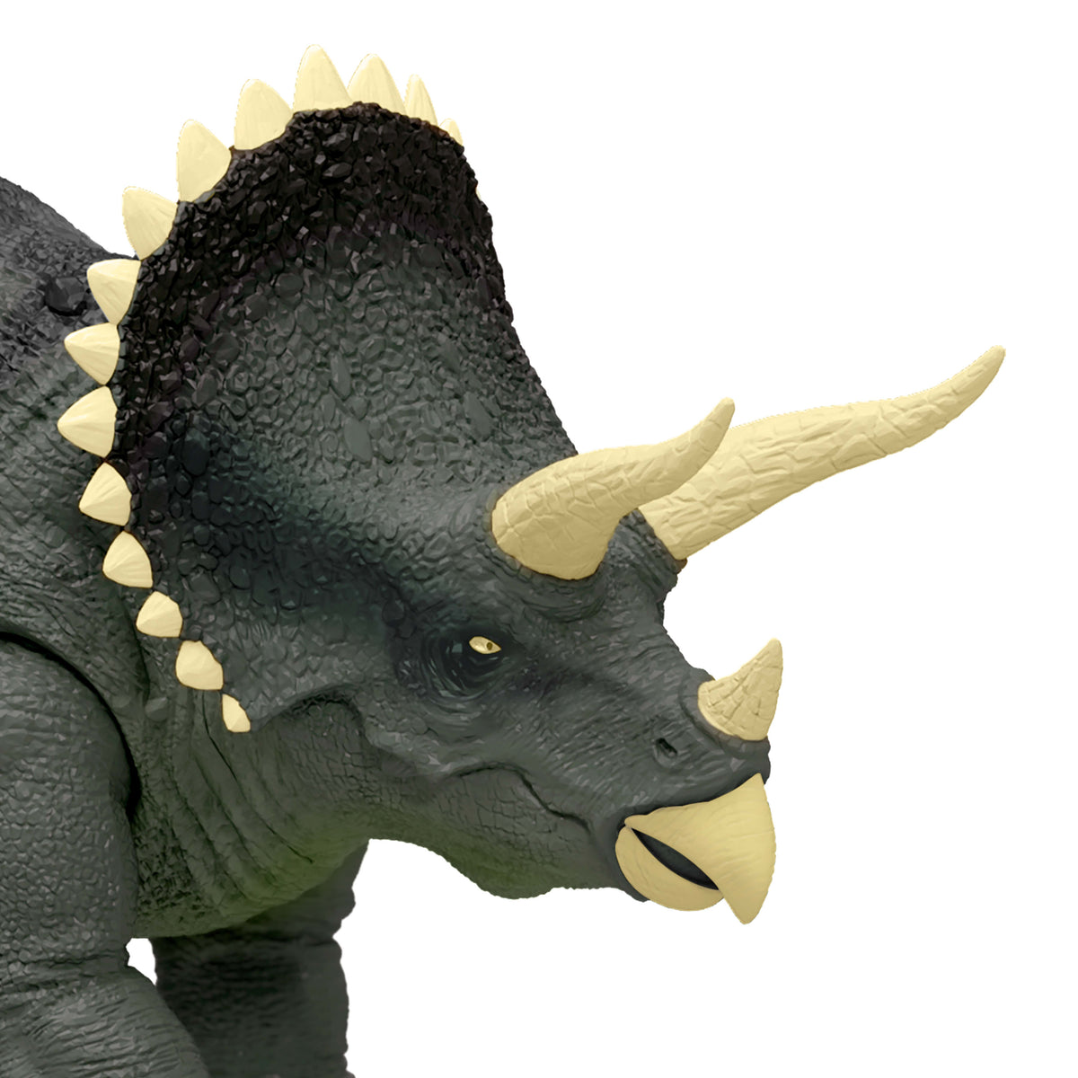 Jurassic World Triceratops Figürü, 1990'lardan ilham alan ve kükreyen dinozor figürü