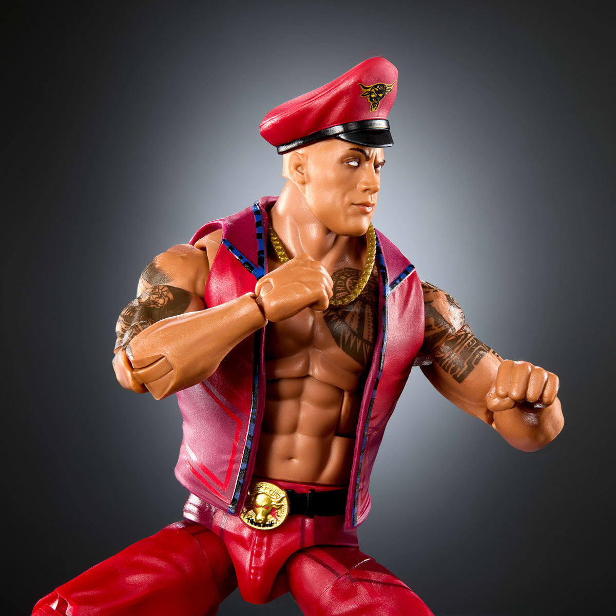 WWE x Street Fighter The Rock Final Boss (M. Bison) Elite Koleksiyon Figürü